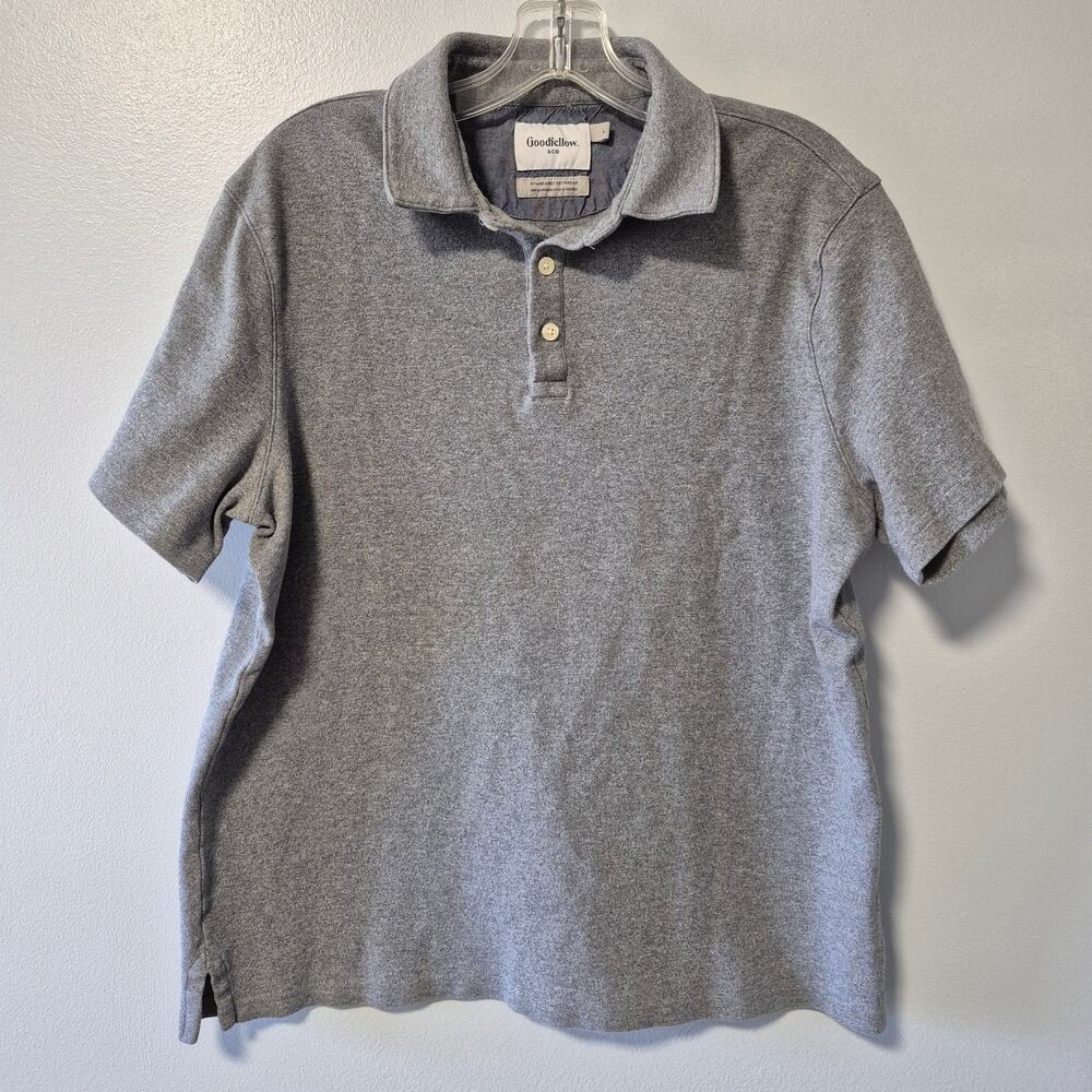 Goodfellow & Co. Mens Large Railroad Gray Polo T-Shirt Short Sleeve